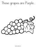 These grapes are Purple. Coloring Page