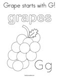 Grape starts with G! Coloring Page