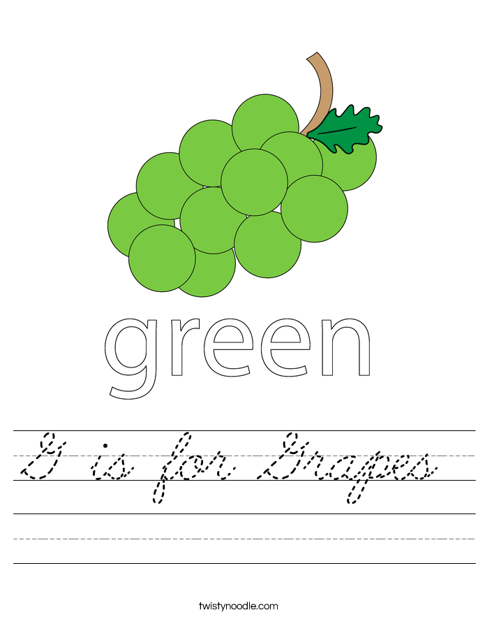 G is for Grapes Worksheet