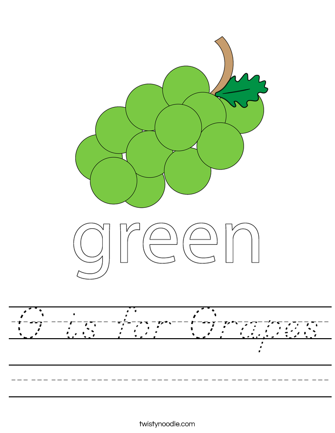 G is for Grapes Worksheet