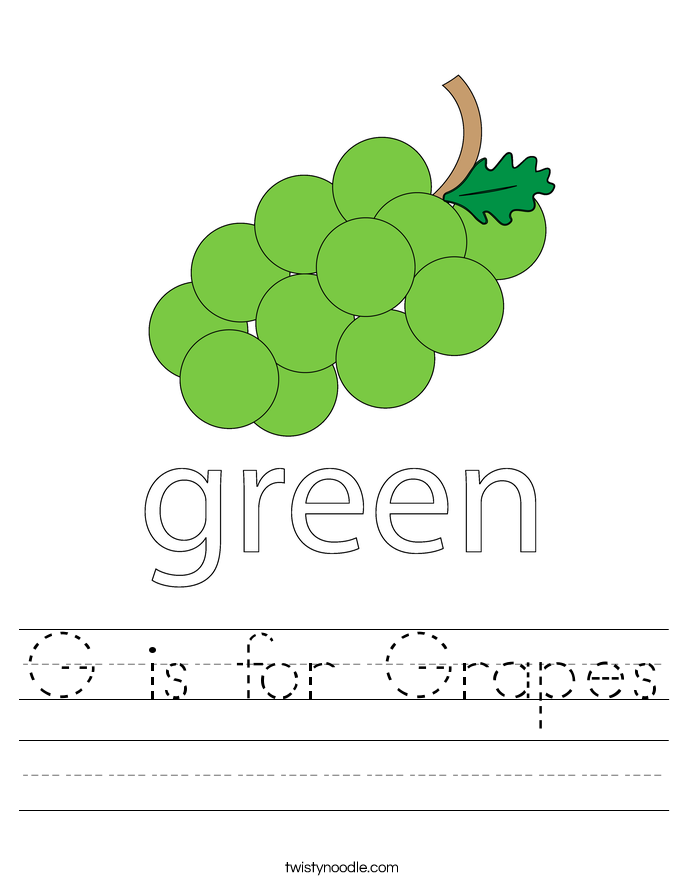 G is for Grapes Worksheet