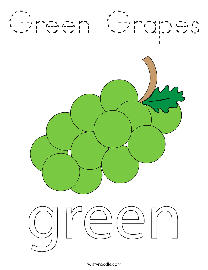 Green Grapes Coloring Page