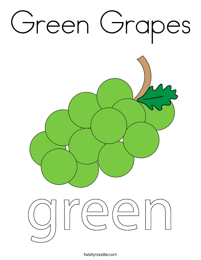 Download Green Grapes Coloring Page - Twisty Noodle