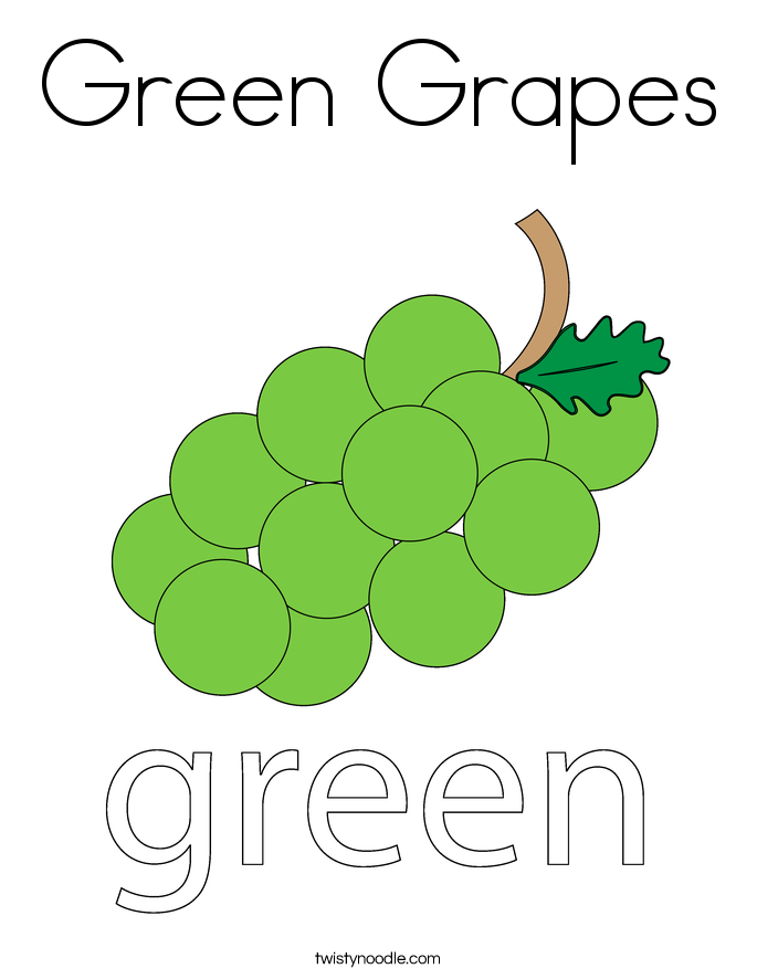 Green Grapes Coloring Page - Twisty Noodle