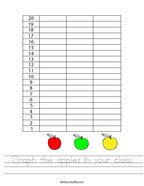 Graph the apples in your class Handwriting Sheet