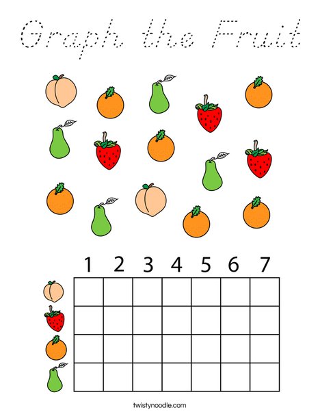 Graph the Fruit Coloring Page