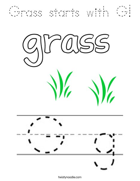 Grass starts with G! Coloring Page