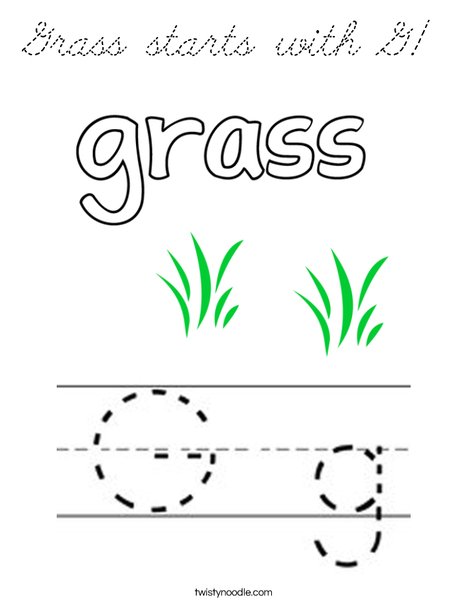 Grass starts with G! Coloring Page