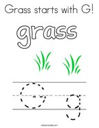 Grass starts with G Coloring Page