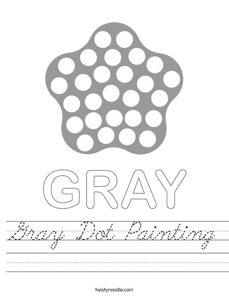 Gray Dot Painting Worksheet