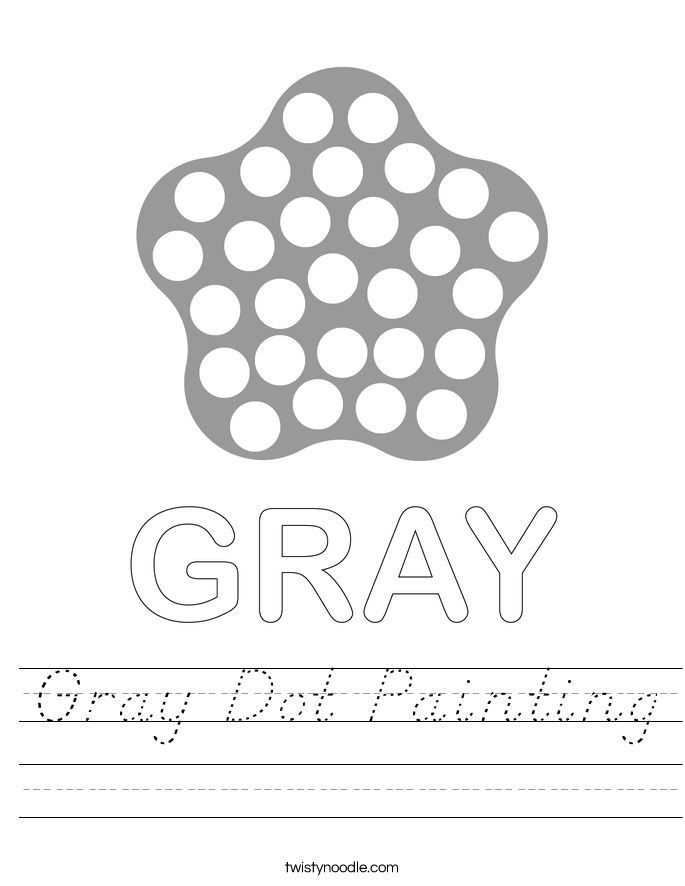 Gray Dot Painting Worksheet