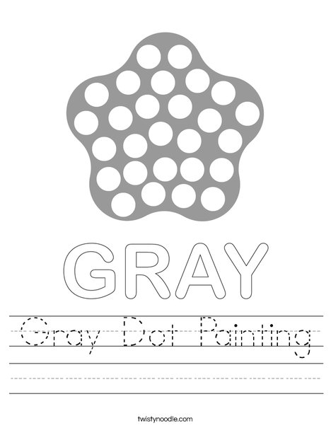 Gray Dot Painting Worksheet