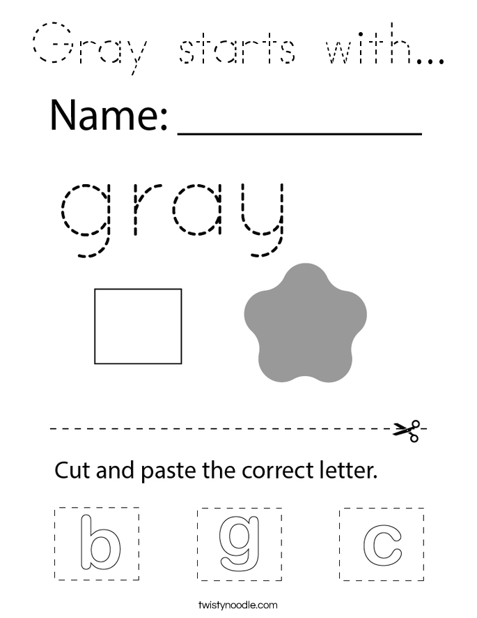 Gray starts with... Coloring Page