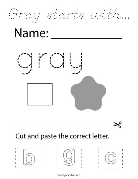 Gray starts with... Coloring Page