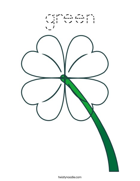 Green Clover Coloring Page