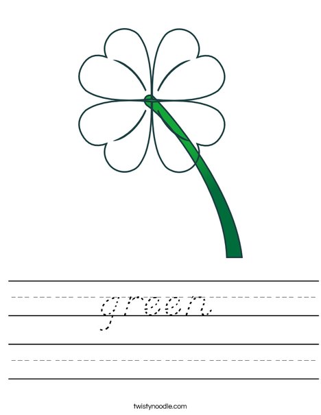 Green Clover Worksheet