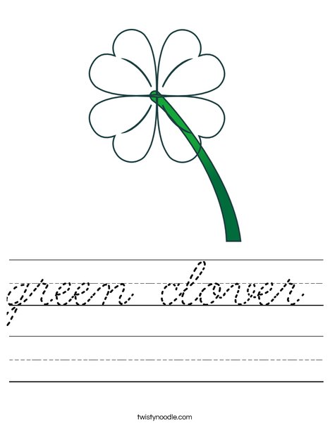 Green Clover Worksheet