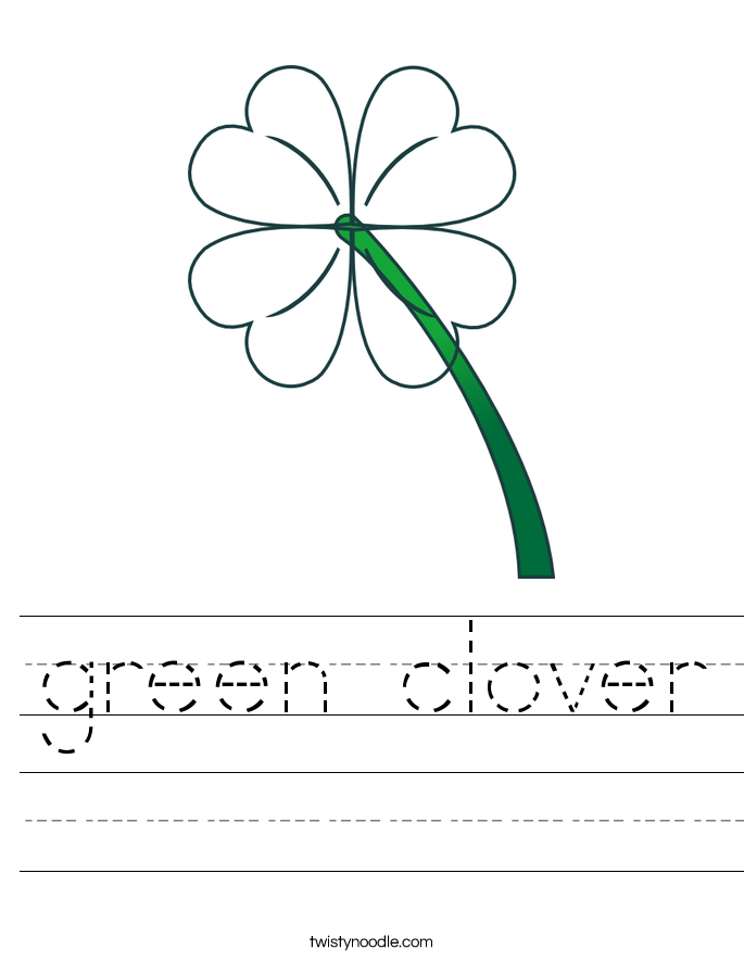 green clover Worksheet Twisty Noodle green clover Worksheet Twisty Noodle