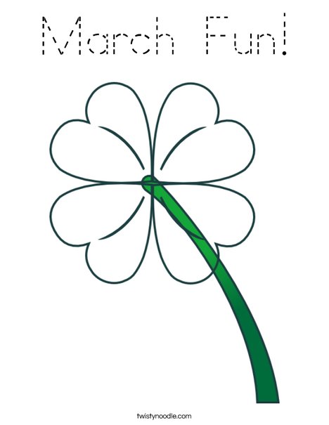 Green Clover Coloring Page