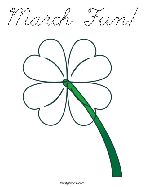 Green Clover Coloring Page