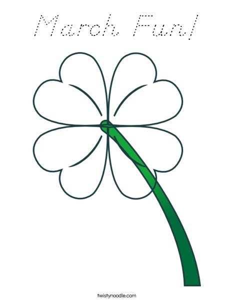 Green Clover Coloring Page