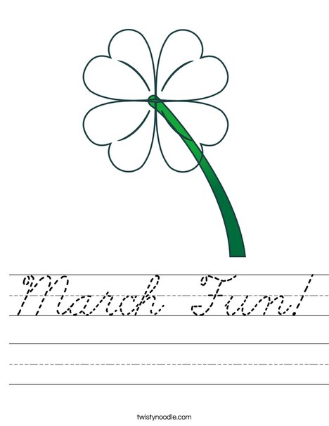 Green Clover Worksheet