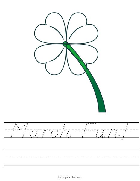 Green Clover Worksheet