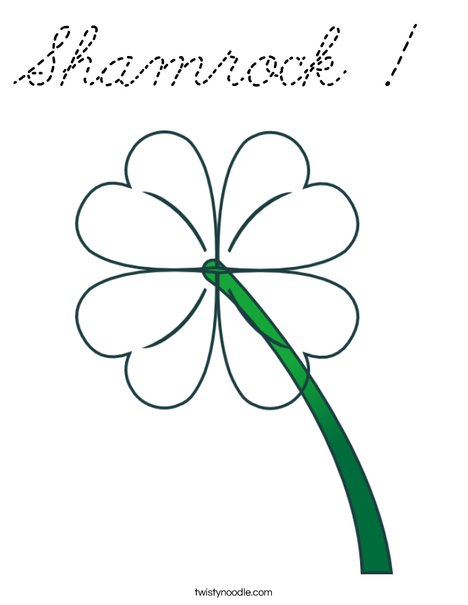 Green Clover Coloring Page