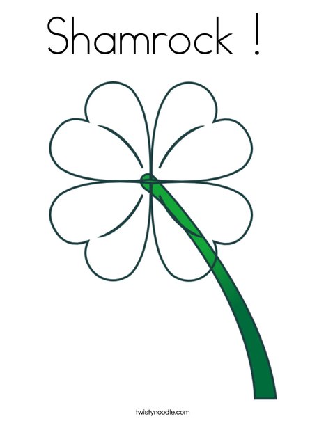 Green Clover Coloring Page