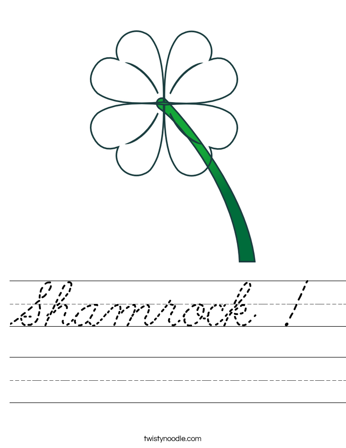 Shamrock !  Worksheet