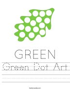 Green Dot Art Handwriting Sheet