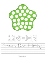Green Dot Painting Handwriting Sheet