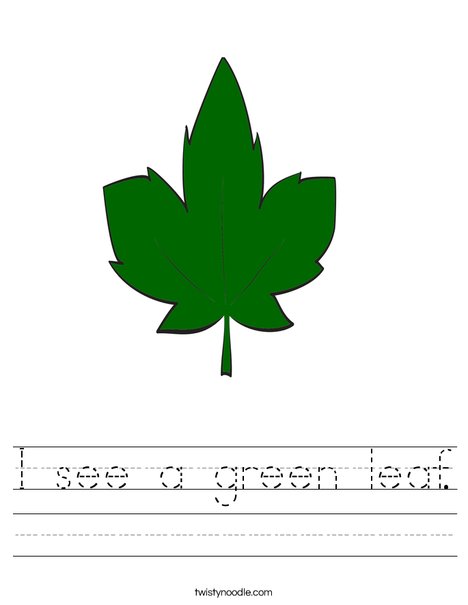 Green Fall Leaf Worksheet