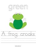 A frog croaks Worksheet