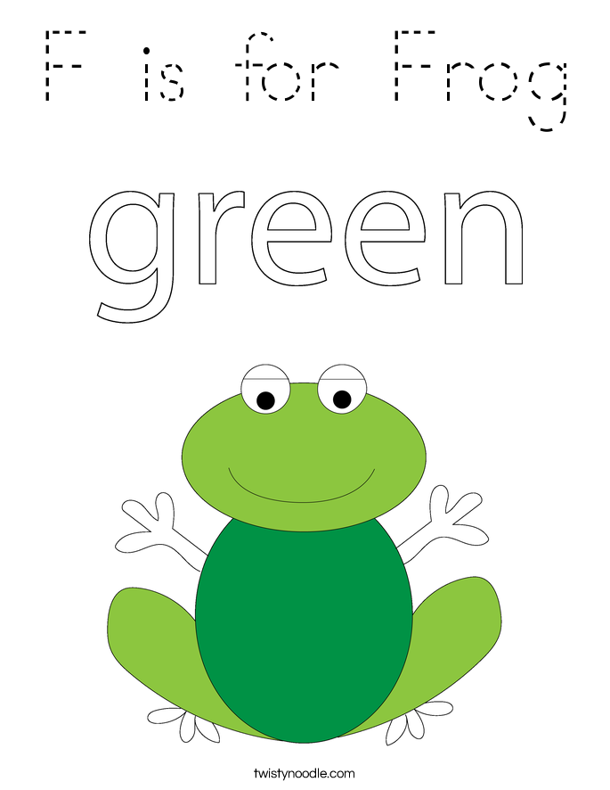 F is for Frog Coloring Page