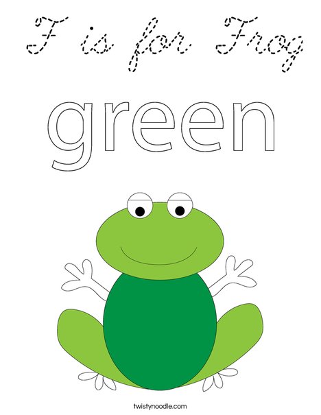 Green frog Coloring Page