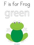F is for Frog Coloring Page