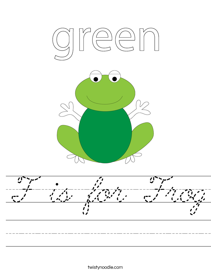 F is for Frog Worksheet