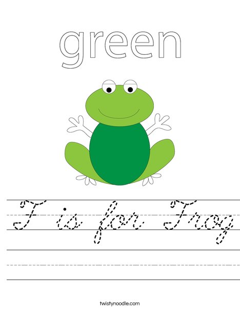 Green frog Worksheet