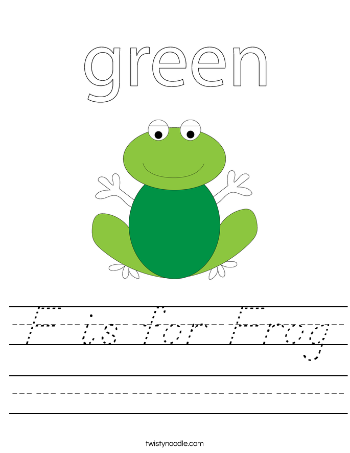 F is for Frog Worksheet