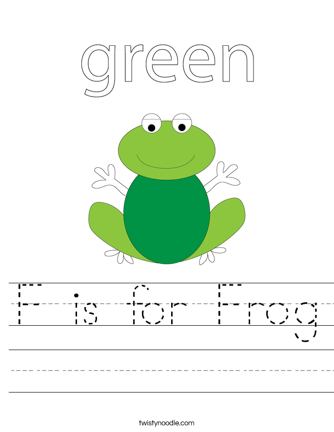 F is for Frog Worksheet