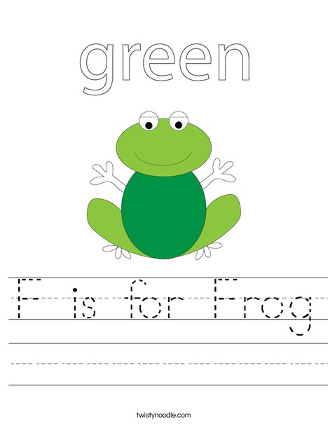 Green frog Worksheet