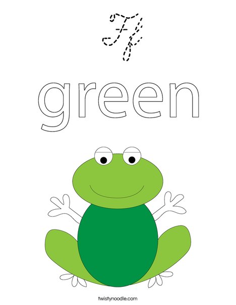 Green frog Coloring Page