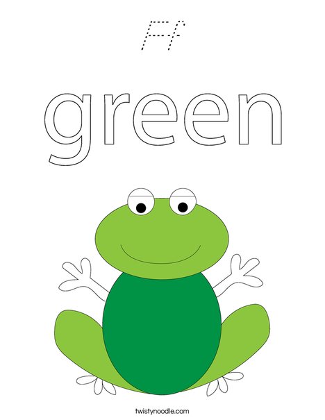 Green frog Coloring Page