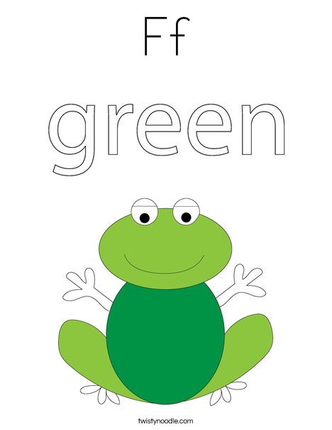 Green frog Coloring Page