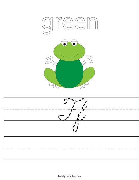 Green frog Worksheet
