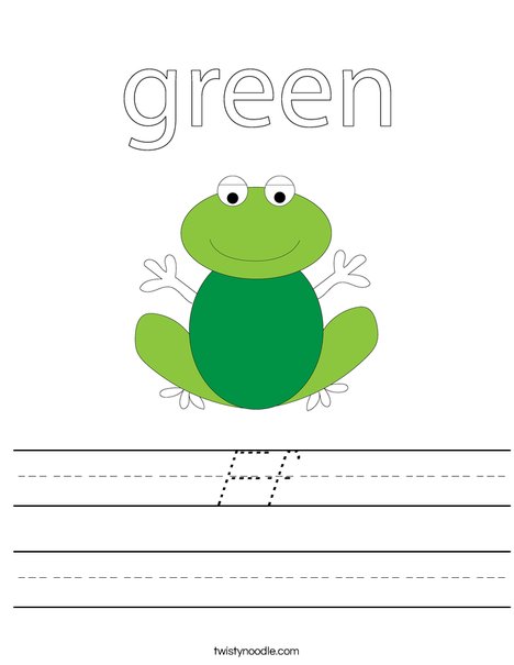 Green frog Worksheet
