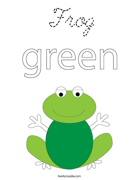 Green frog Coloring Page