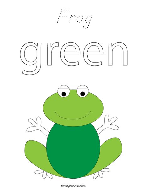 Green frog Coloring Page