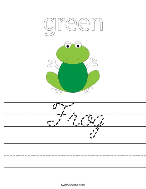 Green frog Worksheet